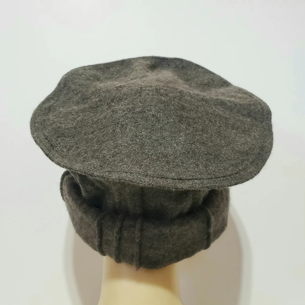 Pakol Pakul Pakistan Donut Beret Wool Hat Cap 100% Wool Heathered Dark Gray
